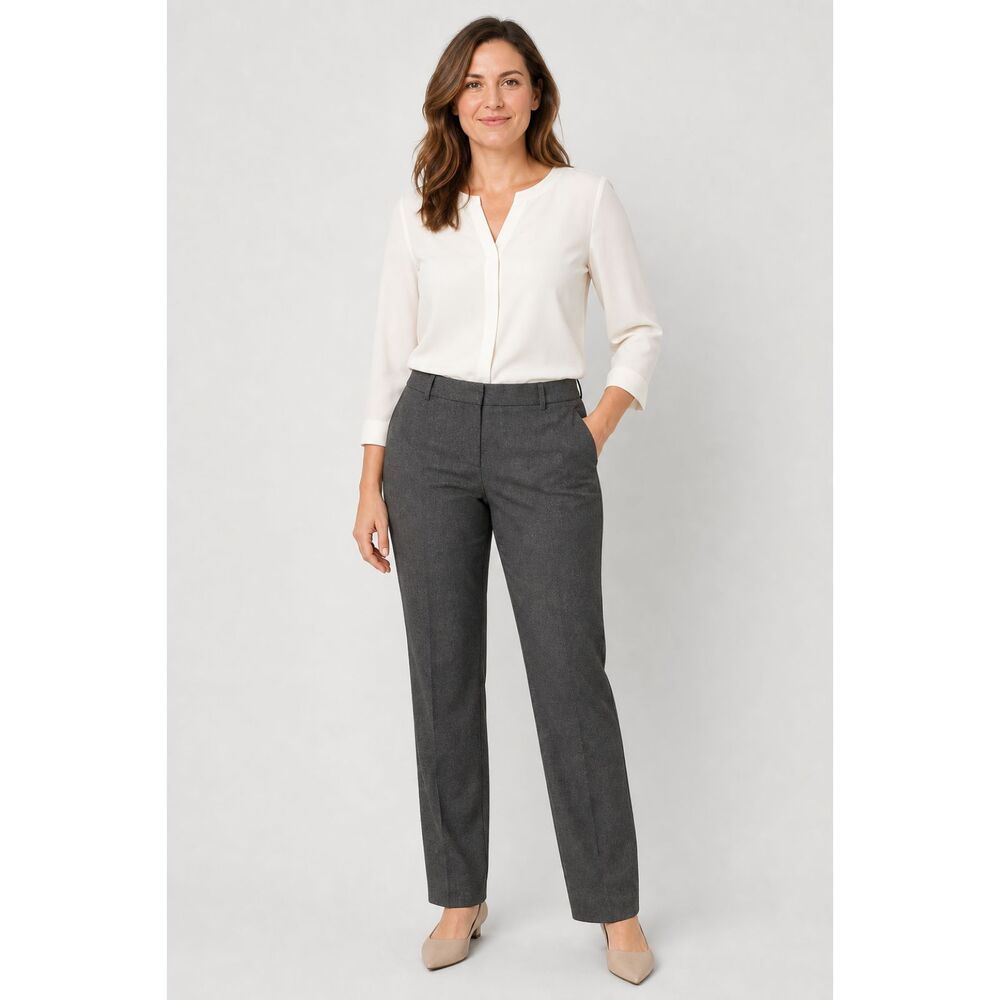 Worthington Modern Fit Women's Sz 8 Gray Straight Leg Dress Pants Trousers